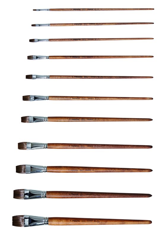 Paint Brush Flat Synthetic Cow Hair #10 / 10mm x 30cm image